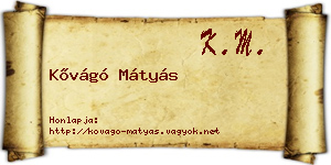 Kővágó Mátyás névjegykártya